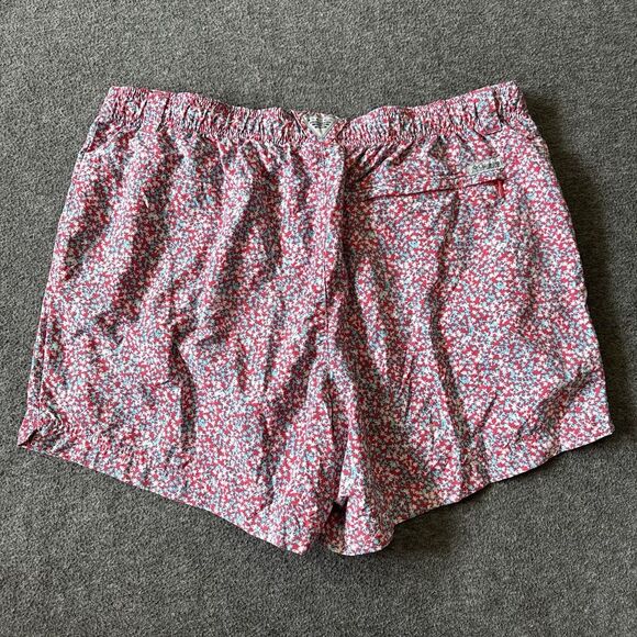 Columbia PFG Swim Trunks Mens XL Blue Red Floral Palm Board Shorts 5" Inseam - Picture 2 of 10